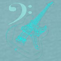 Bass With Clef Neon For Bassists & Bass Player Sueded Cloud Jersey T-Shirt