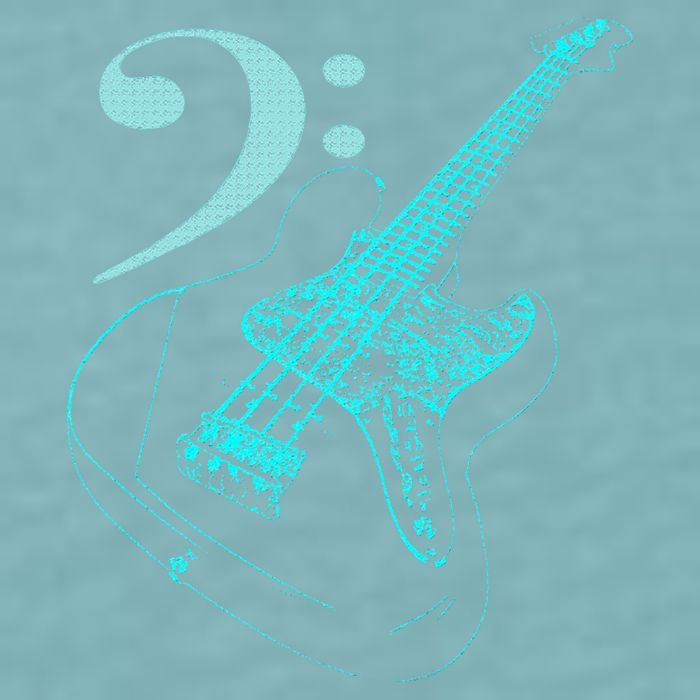 Bass With Clef Neon For Bassists & Bass Player Sueded Cloud Jersey T-Shirt