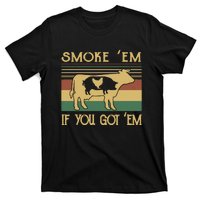 Barbecue With Cow Pig And Chicken Smoke ’Em If You Got ’Em Retro T-Shirt