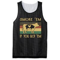 Barbecue With Cow Pig And Chicken Smoke ’Em If You Got ’Em Retro Mesh Reversible Basketball Jersey Tank