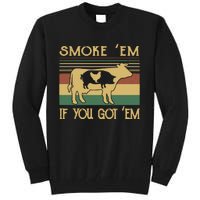 Barbecue With Cow Pig And Chicken Smoke ’Em If You Got ’Em Retro Tall Sweatshirt