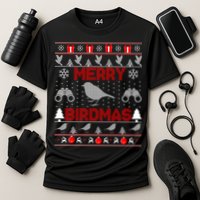 Bird Watching Christmas Birding Merry Birdmas Ugly Sweater Cooling Performance Crew T-Shirt
