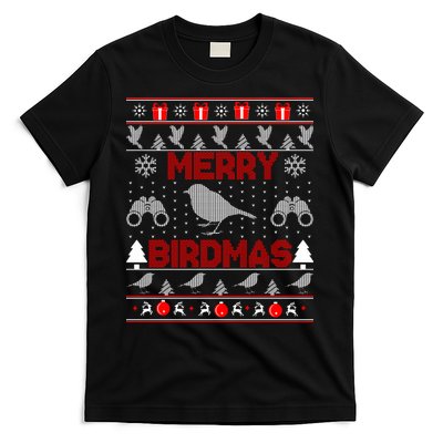 Bird Watching Christmas Birding Merry Birdmas Ugly Sweater T-Shirt