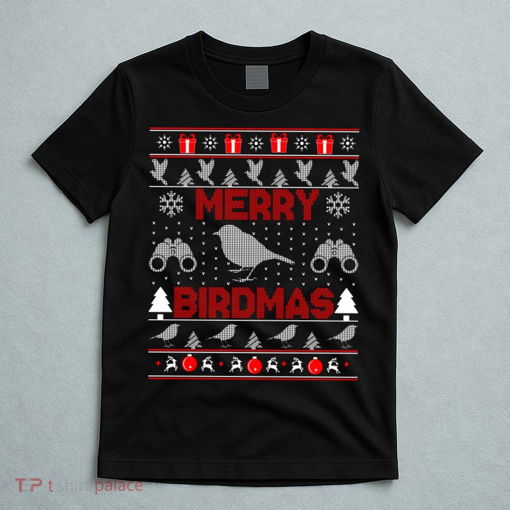 Bird Watching Christmas Birding Merry Birdmas Ugly Sweater T-Shirt