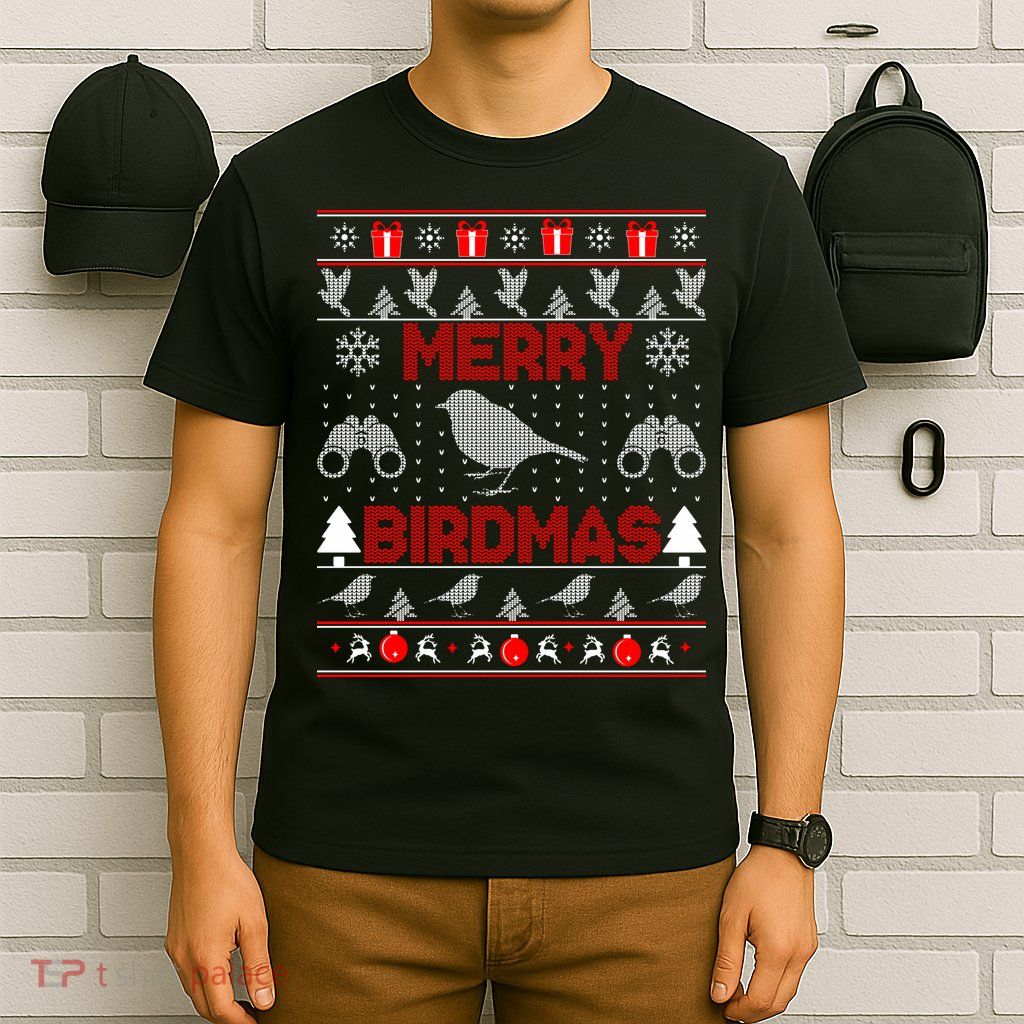 Bird Watching Christmas Birding Merry Birdmas Ugly Sweater T-Shirt