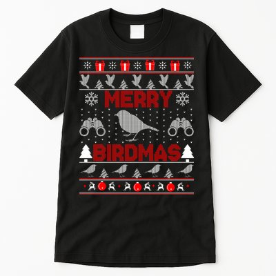 Bird Watching Christmas Birding Merry Birdmas Ugly Sweater Tall T-Shirt