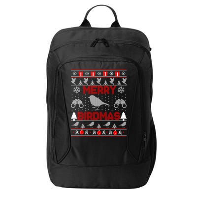 Bird Watching Christmas Birding Merry Birdmas Ugly Sweater City Backpack