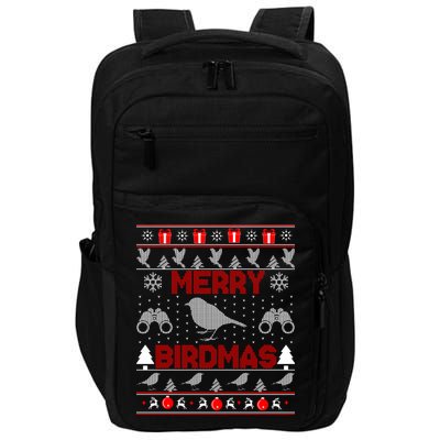 Bird Watching Christmas Birding Merry Birdmas Ugly Sweater Impact Tech Backpack