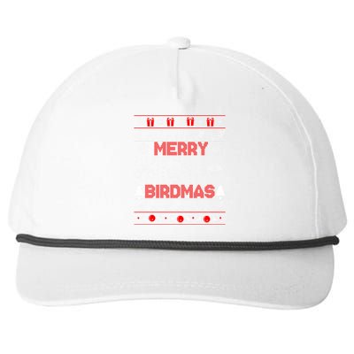 Bird Watching Christmas Birding Merry Birdmas Ugly Sweater Snapback Five-Panel Rope Hat