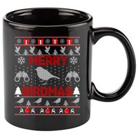 Bird Watching Christmas Birding Merry Birdmas Ugly Sweater 11oz C Handle Ceramic Mug