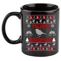 Bird Watching Christmas Birding Merry Birdmas Ugly Sweater 11oz C Handle Ceramic Mug