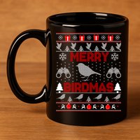 Bird Watching Christmas Birding Merry Birdmas Ugly Sweater 11oz C Handle Ceramic Mug