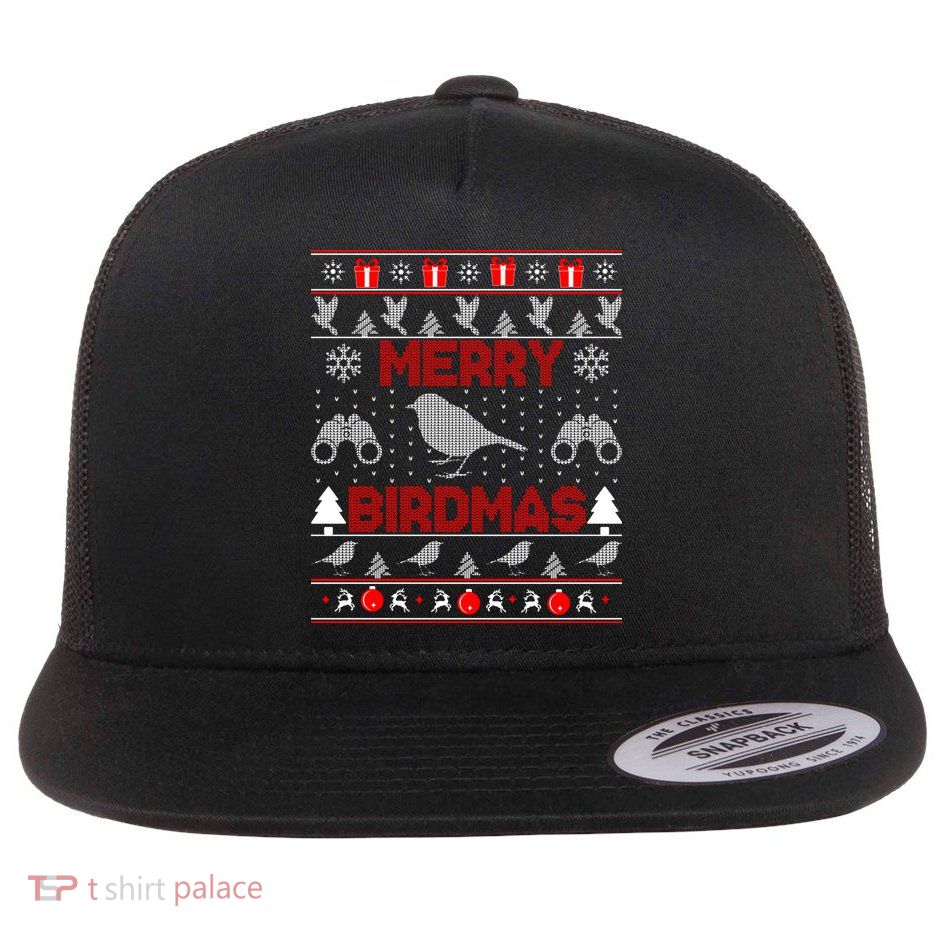 Bird Watching Christmas Birding Merry Birdmas Ugly Sweater Flatbill Hat