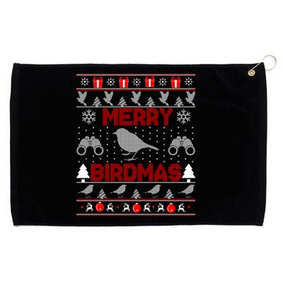 Bird Watching Christmas Birding Merry Birdmas Ugly Sweater Grommeted Golf Towel