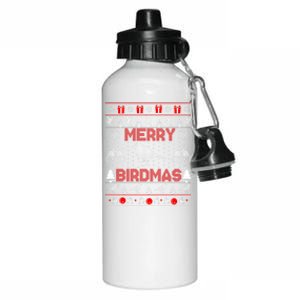 Bird Watching Christmas Birding Merry Birdmas Ugly Sweater Aluminum Water Bottle