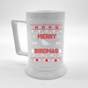 Bird Watching Christmas Birding Merry Birdmas Ugly Sweater Beer Stein