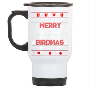 Bird Watching Christmas Birding Merry Birdmas Ugly Sweater Stainless Steel Travel Mug