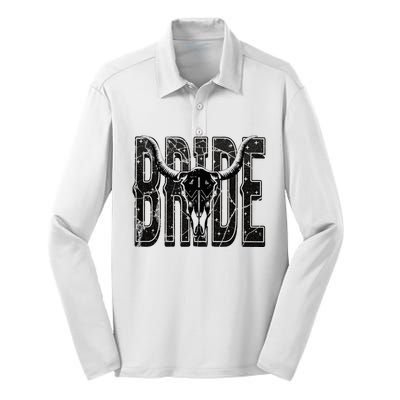 Bride Western Country Cowgirl Nashville Bachelorette Party Silk Touch Performance Long Sleeve Polo