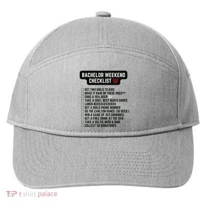 Bachelor Weekend Checklist 7-Panel Snapback Hat