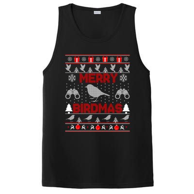 Bird Watching Christmas Birding Merry Birdmas Ugly Swea PosiCharge Competitor Tank