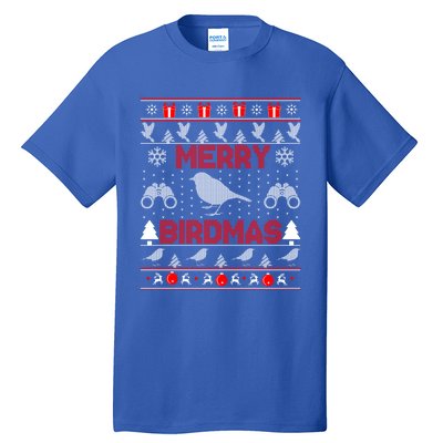 Bird Watching Christmas Birding Merry Birdmas Ugly Swea Tall T-Shirt