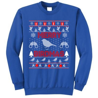 Bird Watching Christmas Birding Merry Birdmas Ugly Swea Tall Sweatshirt