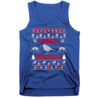 Bird Watching Christmas Birding Merry Birdmas Ugly Swea Tank Top