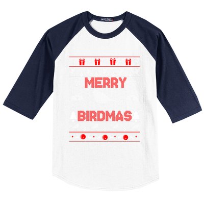 Bird Watching Christmas Birding Merry Birdmas Ugly Swea Baseball Sleeve Shirt