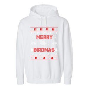 Bird Watching Christmas Birding Merry Birdmas Ugly Swea Garment-Dyed Fleece Hoodie