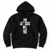 Black White Cross Iron Sharpens Iron Verse Christian Couples Hoodie