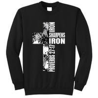 Black White Cross Iron Sharpens Iron Verse Christian Couples Sweatshirt