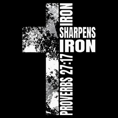 Black White Cross Iron Sharpens Iron Verse Christian Couples T-Shirt