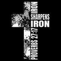 Black White Cross Iron Sharpens Iron Verse Christian Couples Sustainable Beanie