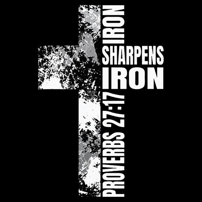 Black White Cross Iron Sharpens Iron Verse Christian Couples Sustainable Beanie