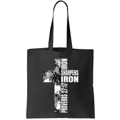 Black White Cross Iron Sharpens Iron Verse Christian Couples Bag