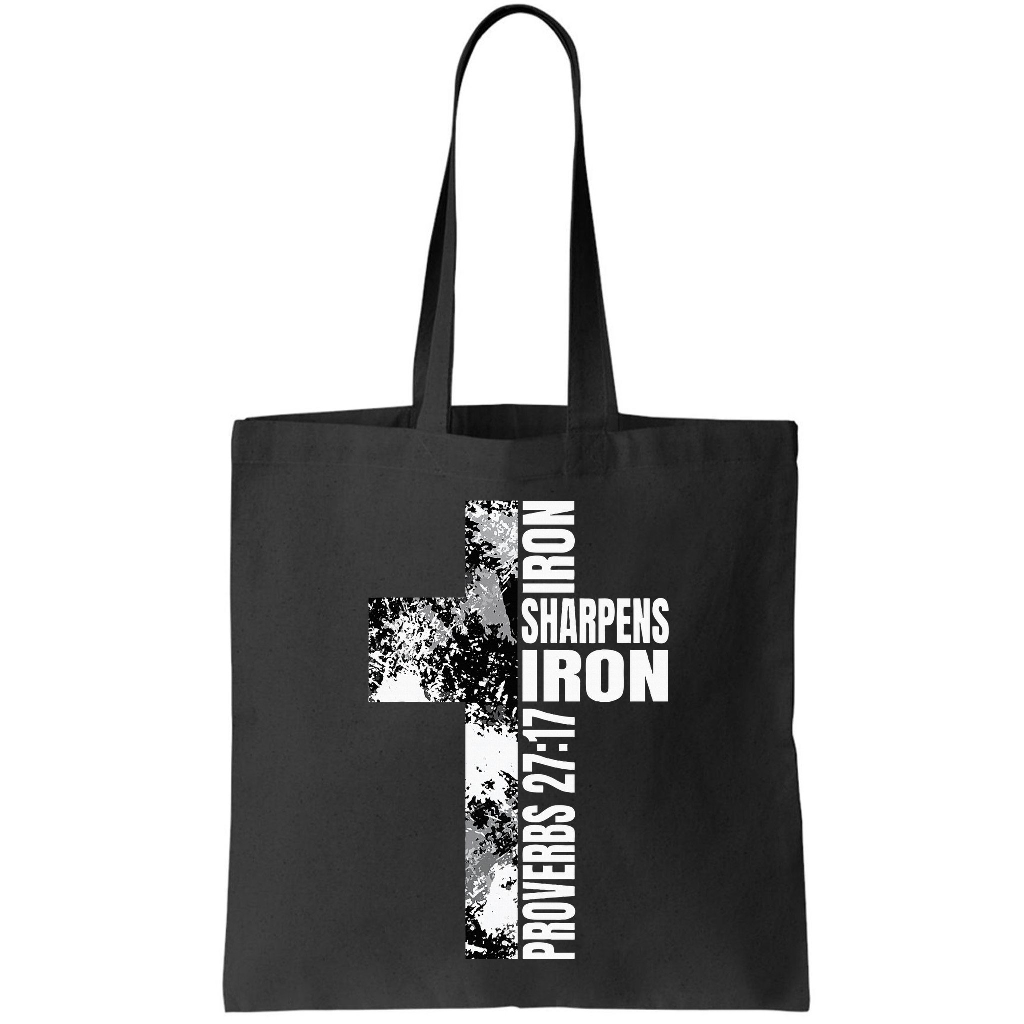Black White Cross Iron Sharpens Iron Verse Christian Couples Bag