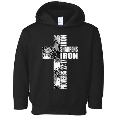 Black White Cross Iron Sharpens Iron Verse Christian Couples Toddler Hoodie