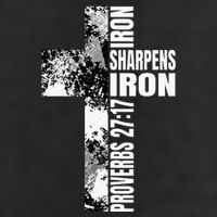 Black White Cross Iron Sharpens Iron Verse Christian Couples Golf Towel