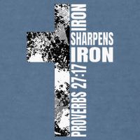 Black White Cross Iron Sharpens Iron Verse Christian Couples Garment-Dyed Sweatshirt