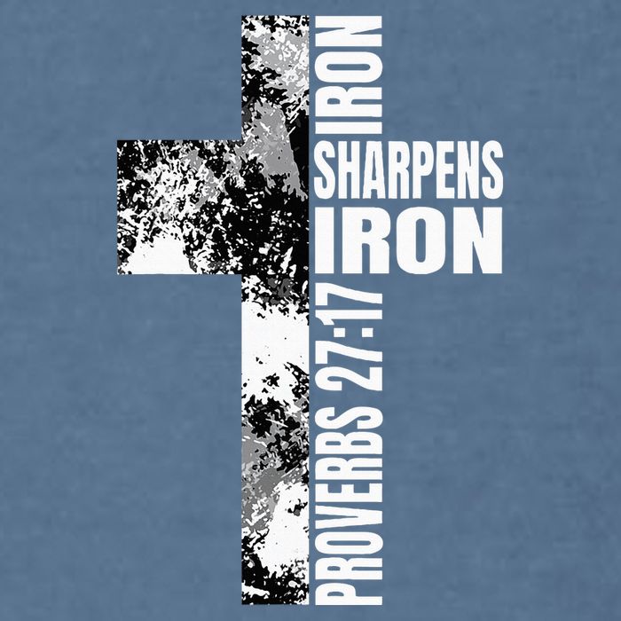 Black White Cross Iron Sharpens Iron Verse Christian Couples Garment-Dyed Sweatshirt