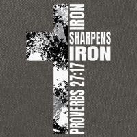 Black White Cross Iron Sharpens Iron Verse Christian Couples Cotton Canvas Backpack