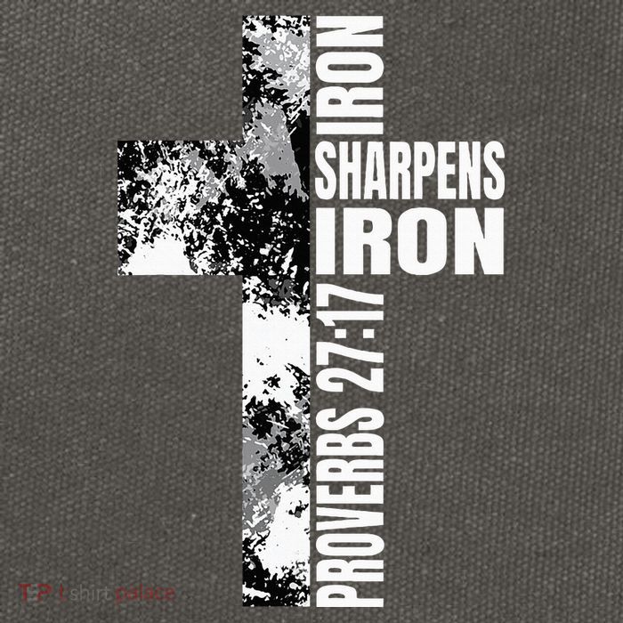 Black White Cross Iron Sharpens Iron Verse Christian Couples Cotton Canvas Backpack
