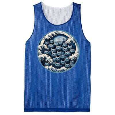 Blue Wave Cat Ladies For Kamala Harris President 2024 Gift Mesh Reversible Basketball Jersey Tank