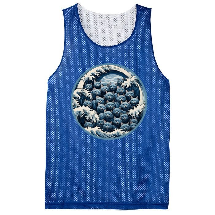 Blue Wave Cat Ladies For Kamala Harris President 2024 Gift Mesh Reversible Basketball Jersey Tank