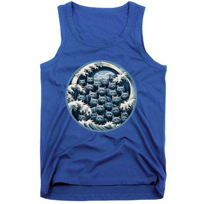 Blue Wave Cat Ladies For Kamala Harris President 2024 Gift Tank Top