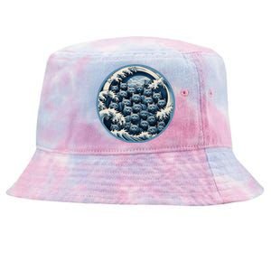 Blue Wave Cat Ladies For Kamala Harris President 2024 Gift Tie-Dyed Bucket Hat