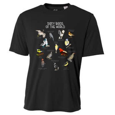 Bird Watching Dirty Birds Of The World Funny Birding Cooling Performance Crew T-Shirt