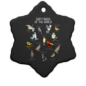 Bird Watching Dirty Birds Of The World Funny Birding Ceramic Star Ornament