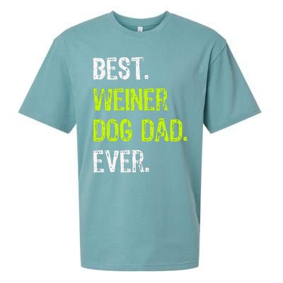 Best WEINER DOG DAD Ever Fathers Day Dachshund Sueded Cloud Jersey T-Shirt