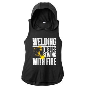 Best Welding Design Welder Welding Metal Weld Ladies PosiCharge Tri-Blend Wicking Draft Hoodie Tank